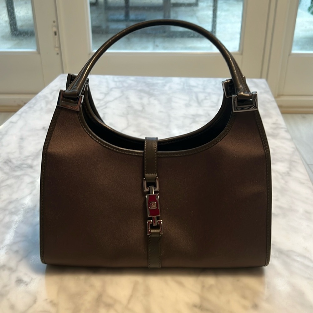 Gucci kaki satin Jackie Handbag